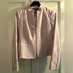 WHBM Long Sleeve Pleated Peplum Jacket, NWT, Pale Wisteria, size 8